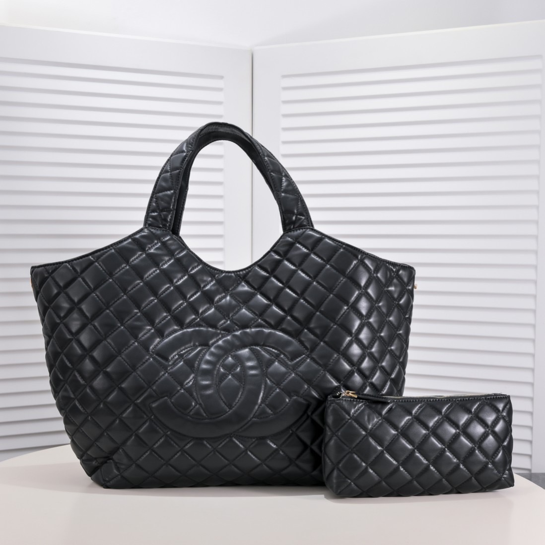 Chanel Leather&Canvas Tote Shoulder Handbag（Replica）