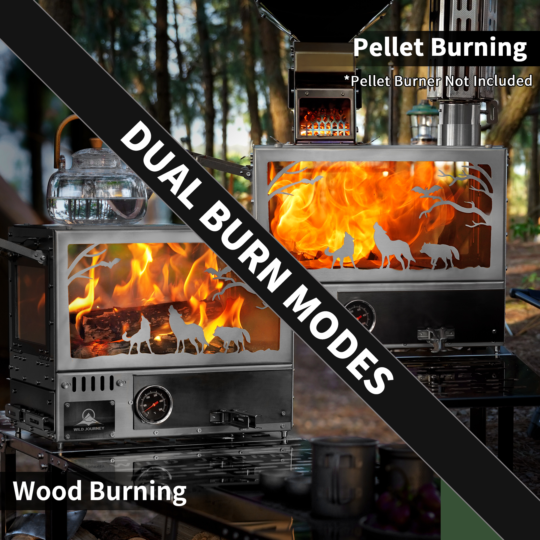 M8 Silver Tent Wood Stove