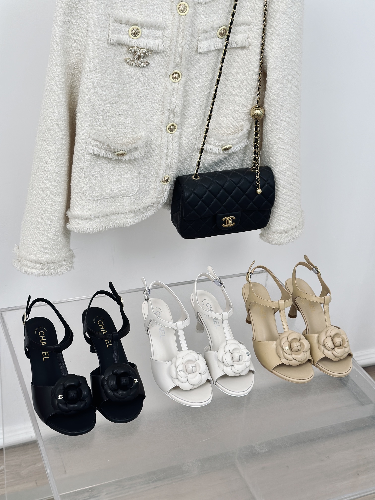 TOP CHANEL Camellia Pumps 7cm - 3 Color