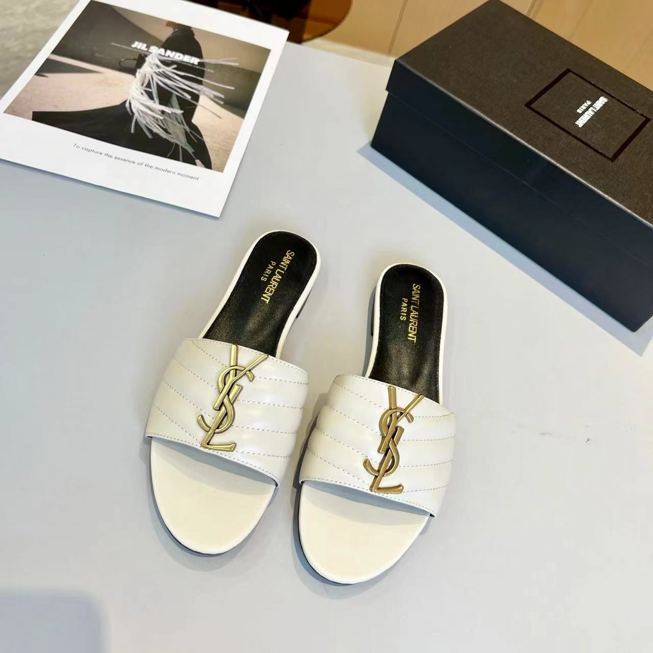 YSL Saint Laurent Gold Label Slippers (Replica)