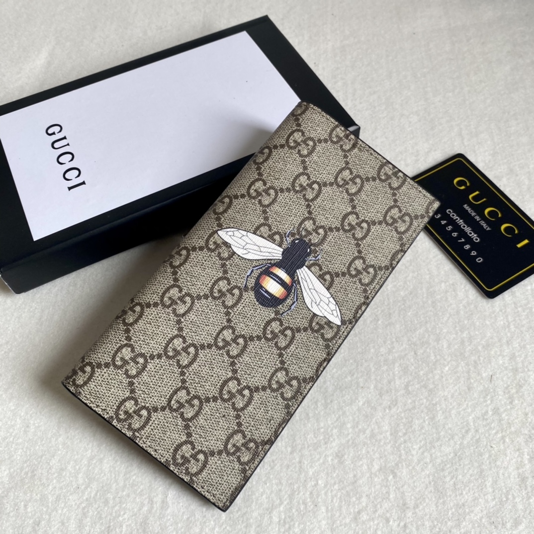 Gucci Unisex GG Supreme Printed Long Wallet（Replica）