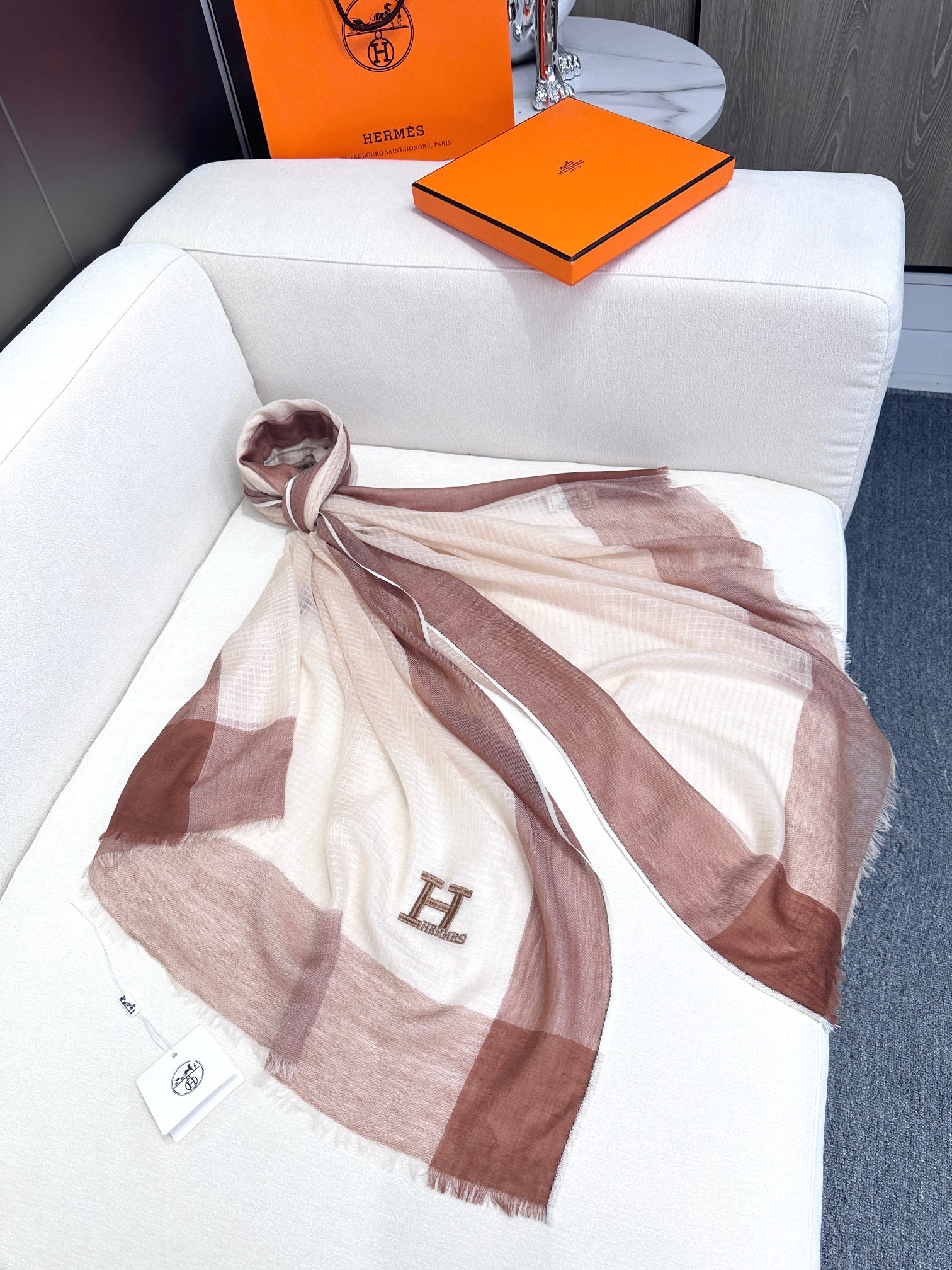 TOP HERMES Cashmere Scarf 80 x 200 cm - 3 Colors