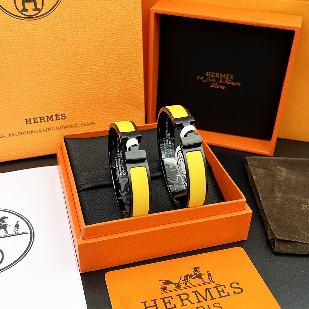 TOP HERMES H Logo Bracelet - 11 Colors