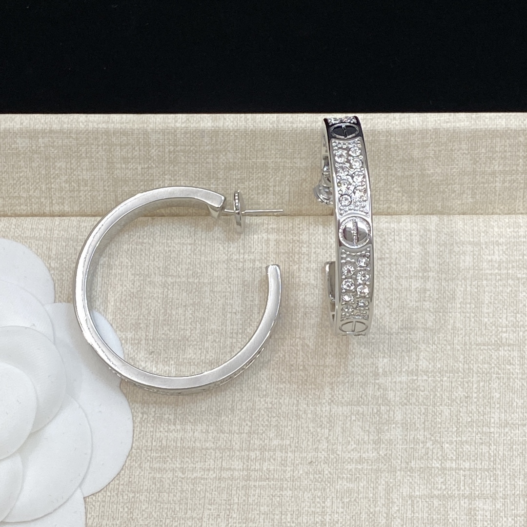 TOP Cartier Round Earrings - 3 Color