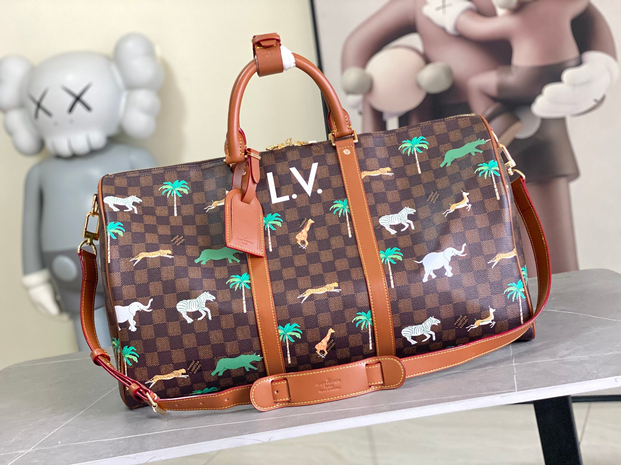 TOP Louis Vuitton LV Keepall Bandoulière 50 Bag 50x29x23cm - Brown
