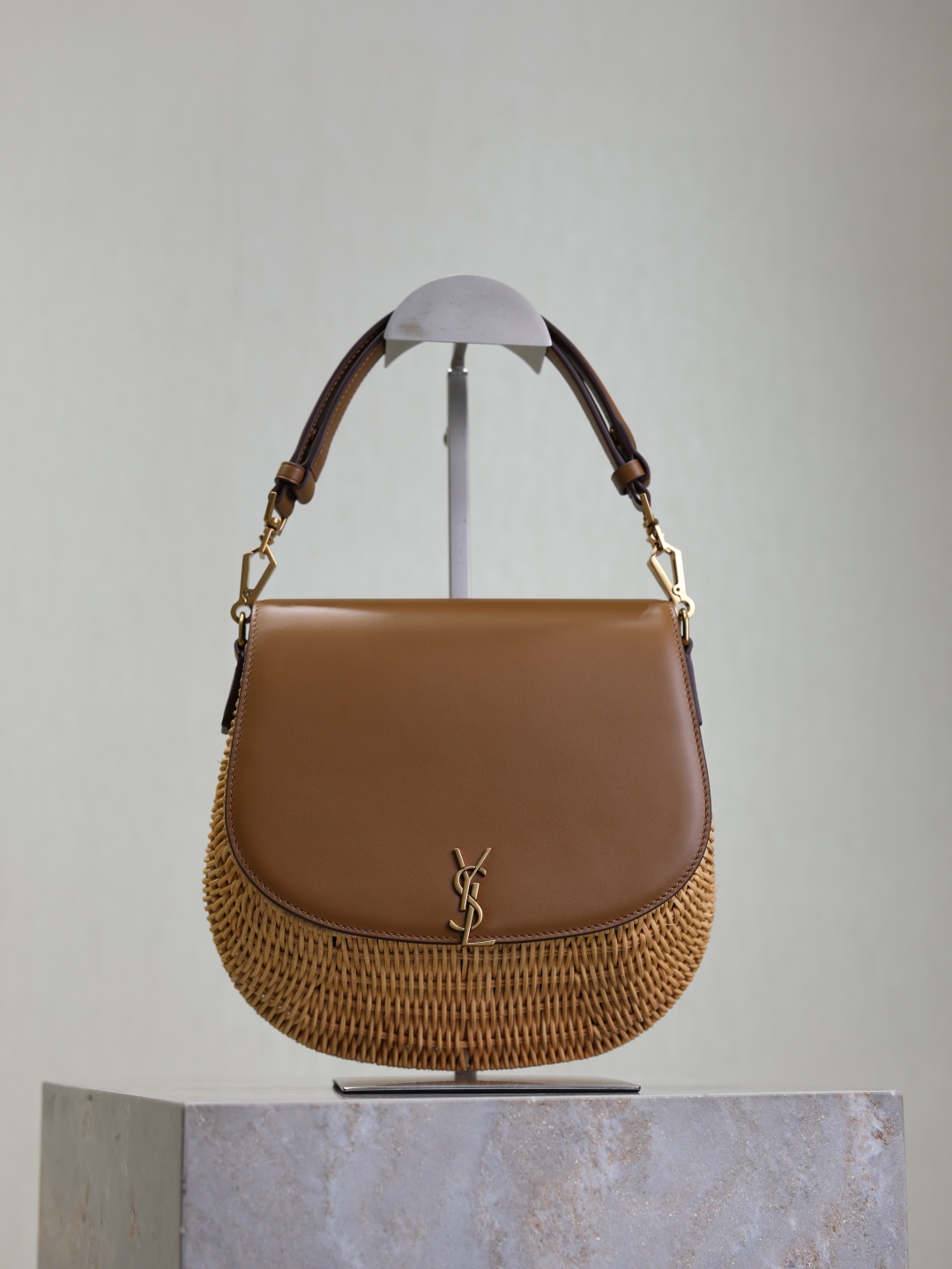 TOP Yves Saint Laurent YSL Voltaire Hobo/Crossbody Bag 21×23×9cm -Brown