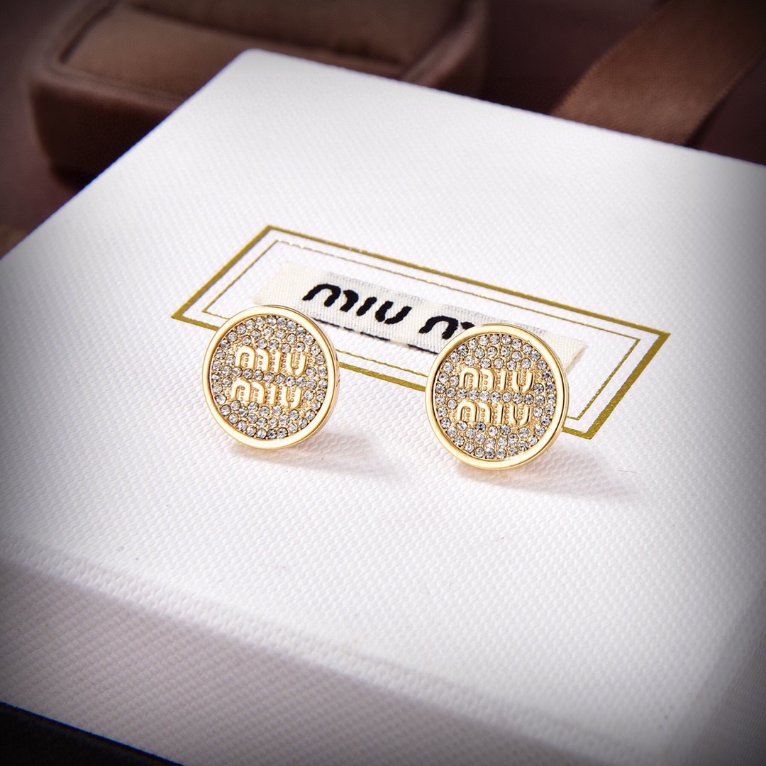 TOP Miu Miu Letter Earrings - Gold