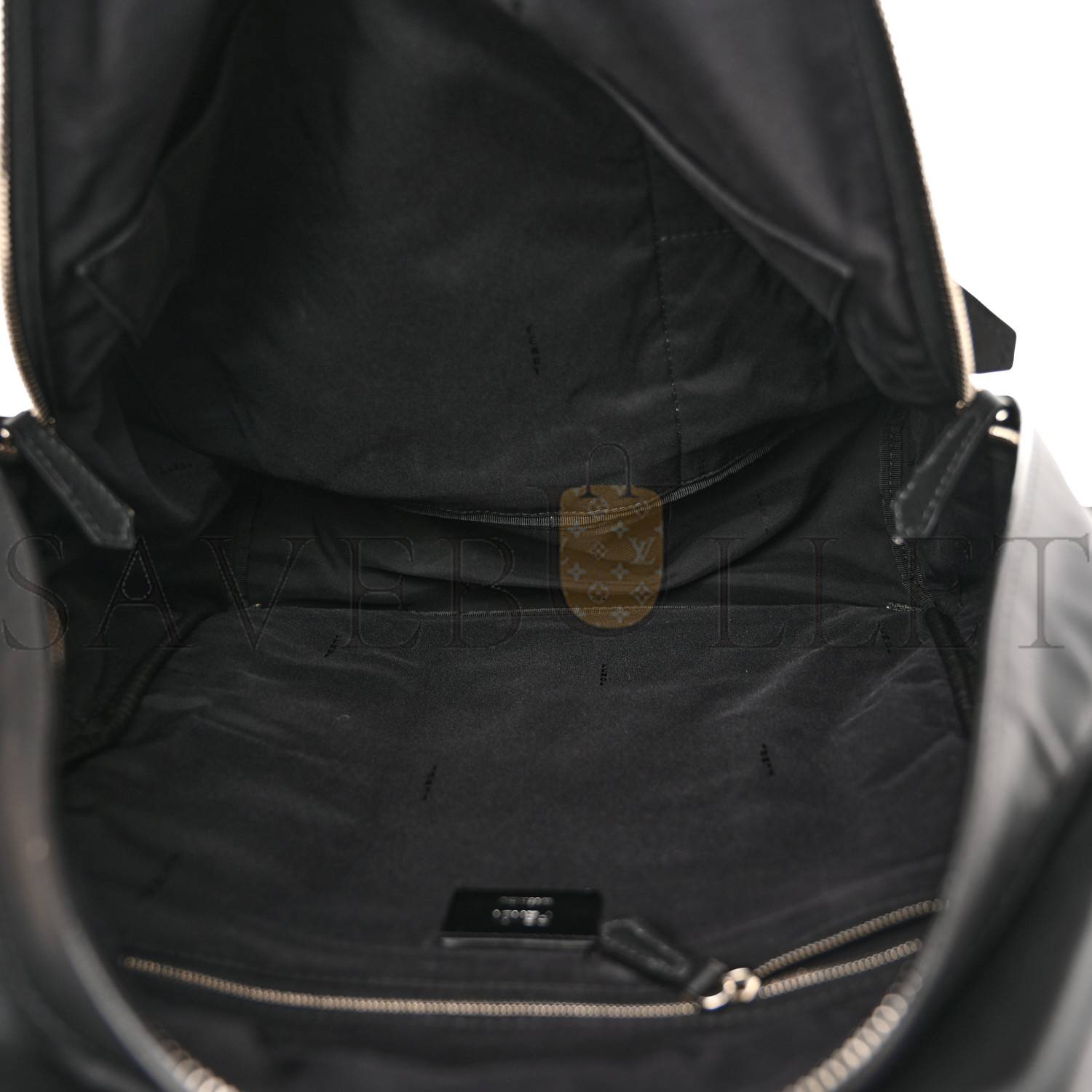 FENDI NYLON VITELLO LIBERTY VITELLO DOLCE MONSTER EYES ROUNDED BACKPACK BLACK SUNFLOWER (39*33*14cm)