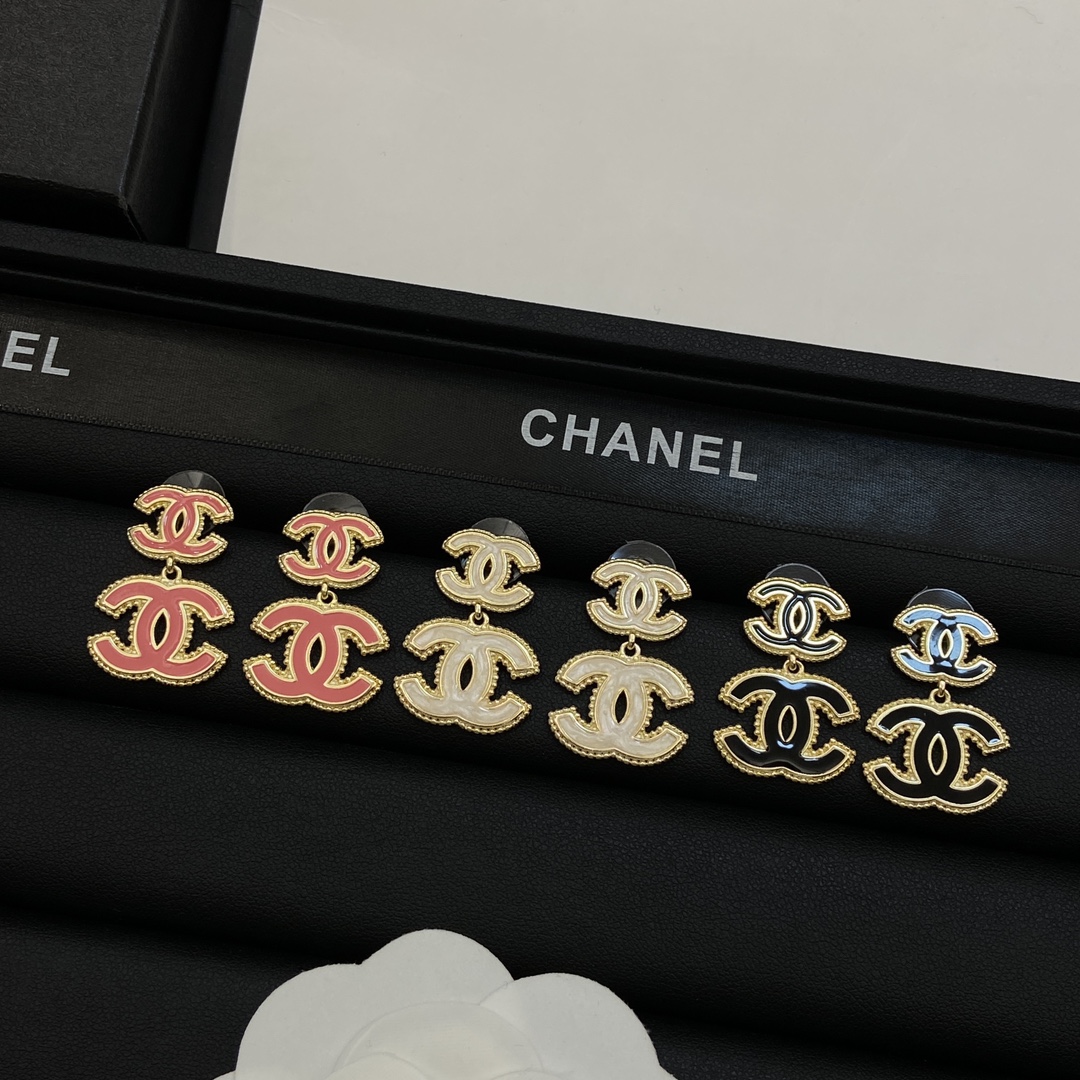 TOP CHANEL CC Pendant Earrings-3 Colors