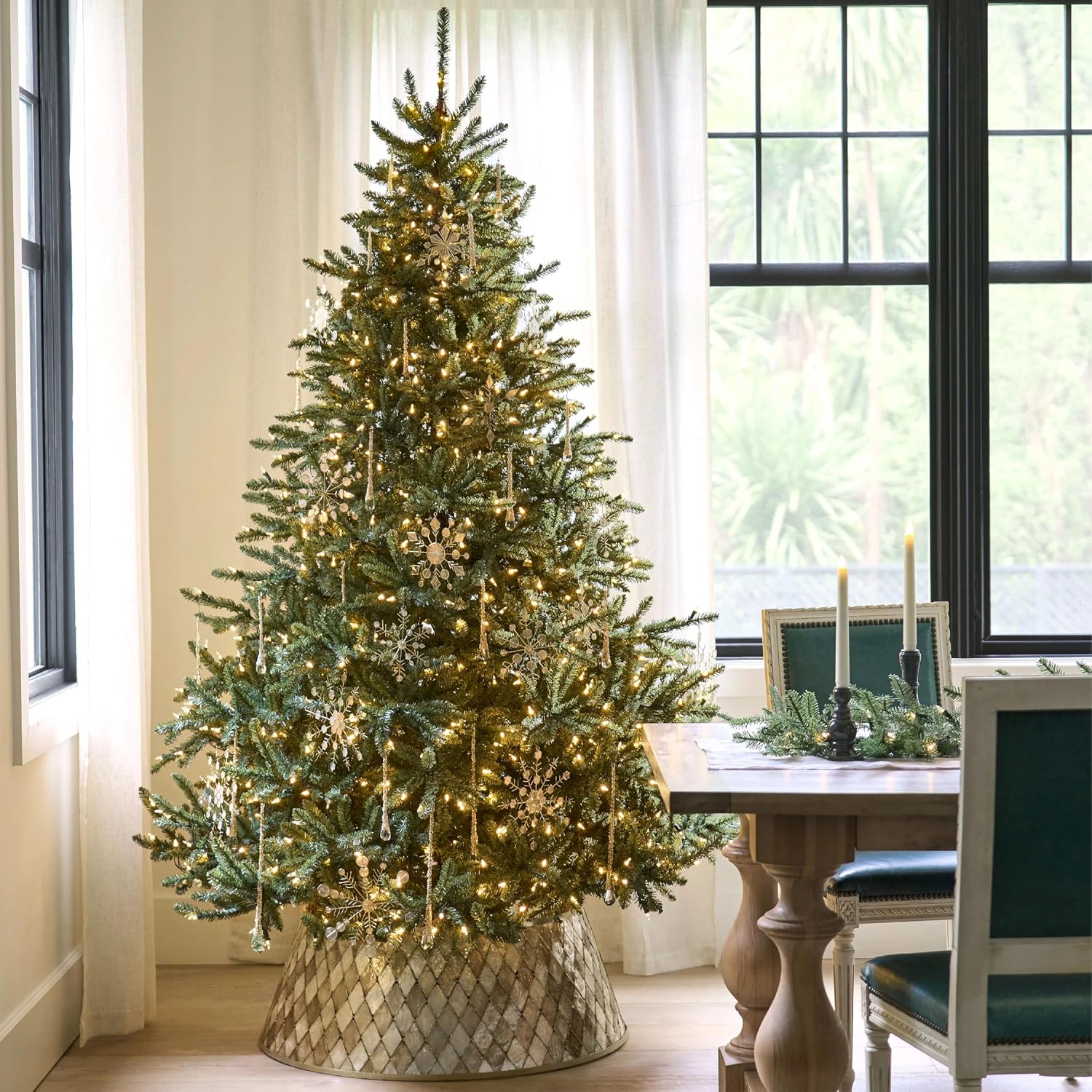 Balsam Hill Pre-Lit Classic Blue Spruce - Artificial Christmas Tree with 2144+ Tips, 700 Clear Incandescent Lights, Easy Plug Technology & Premium Stand for Indoor Holiday Decorating