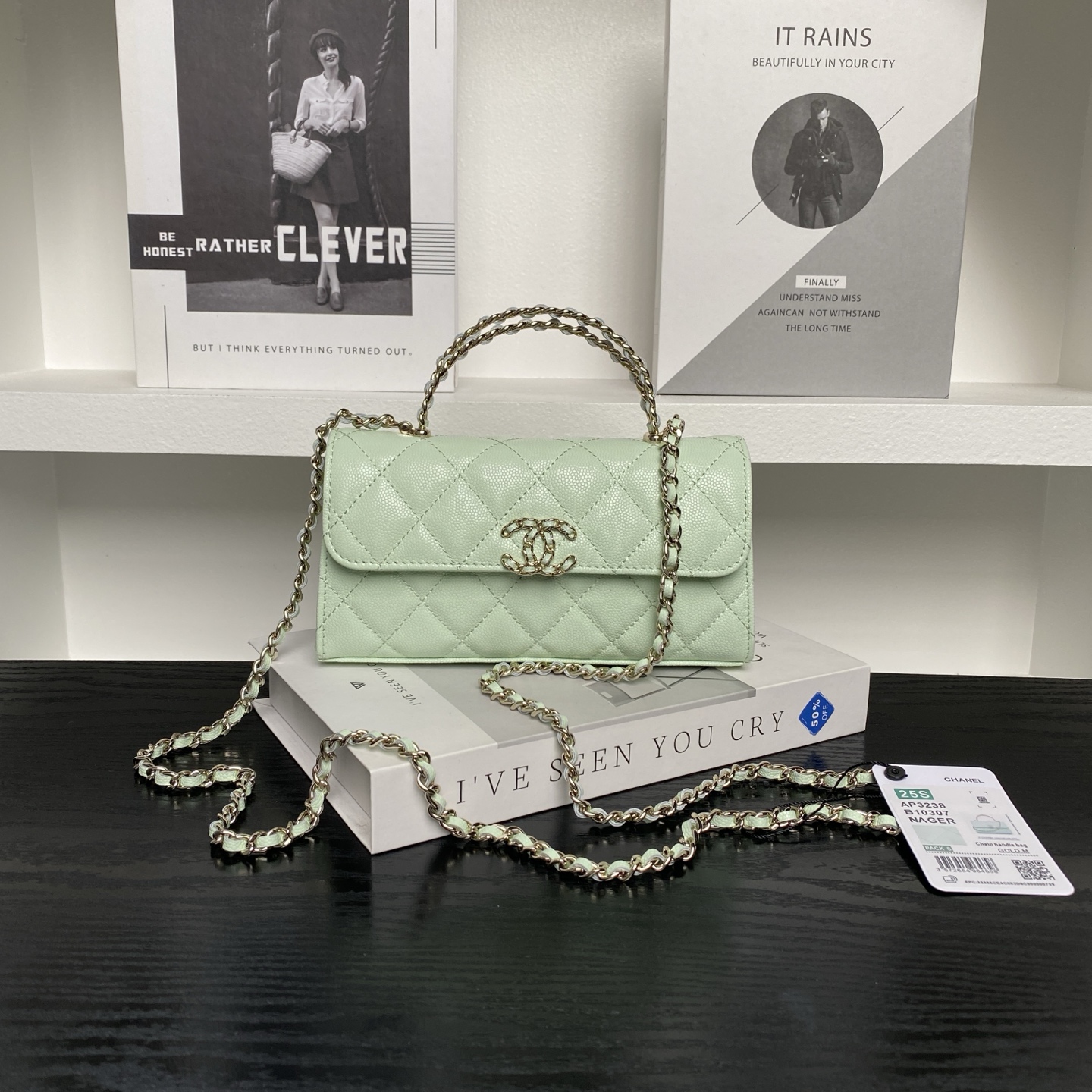 TOP CHANEL Kelly Long Handle Bag Cowhide 19x10x4.5cm - 4 Colour
