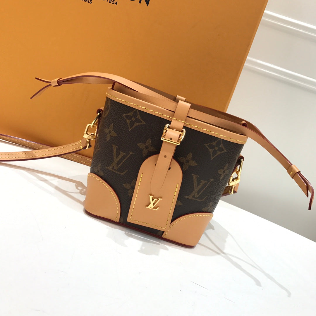 TOP Louis Vuitton LV  Noé Purse Monogram 11.5x12x11.5cm-Brown
