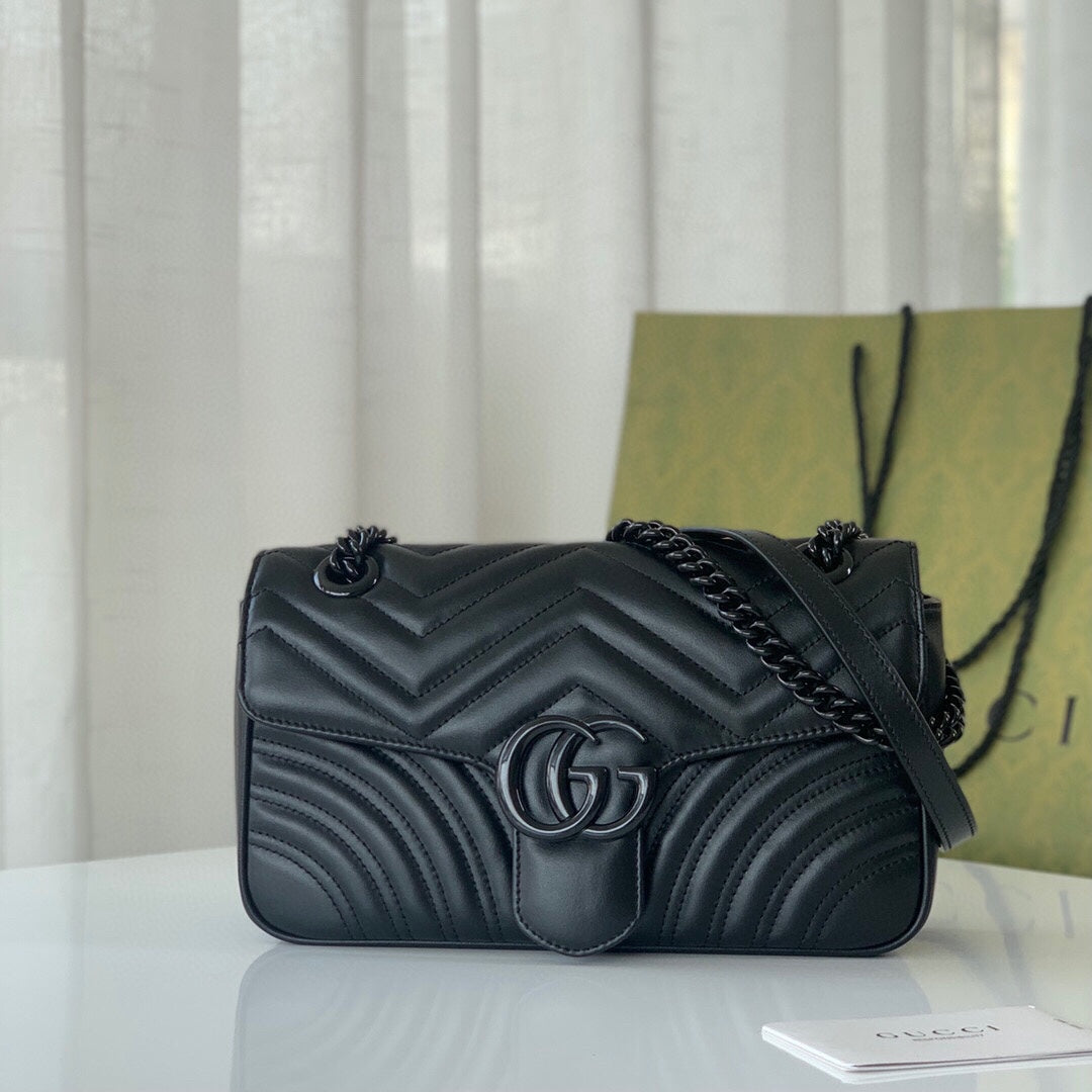TOP GUCCI G*G Marmont Bag Small 26cm - All Black