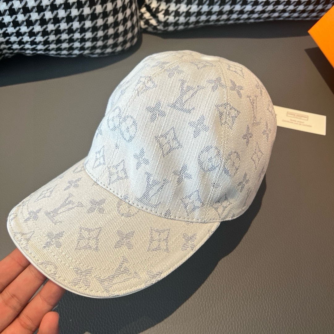 TOP Louis Vuitton LV Denim Jacquard Baseball Hat - 4 Color