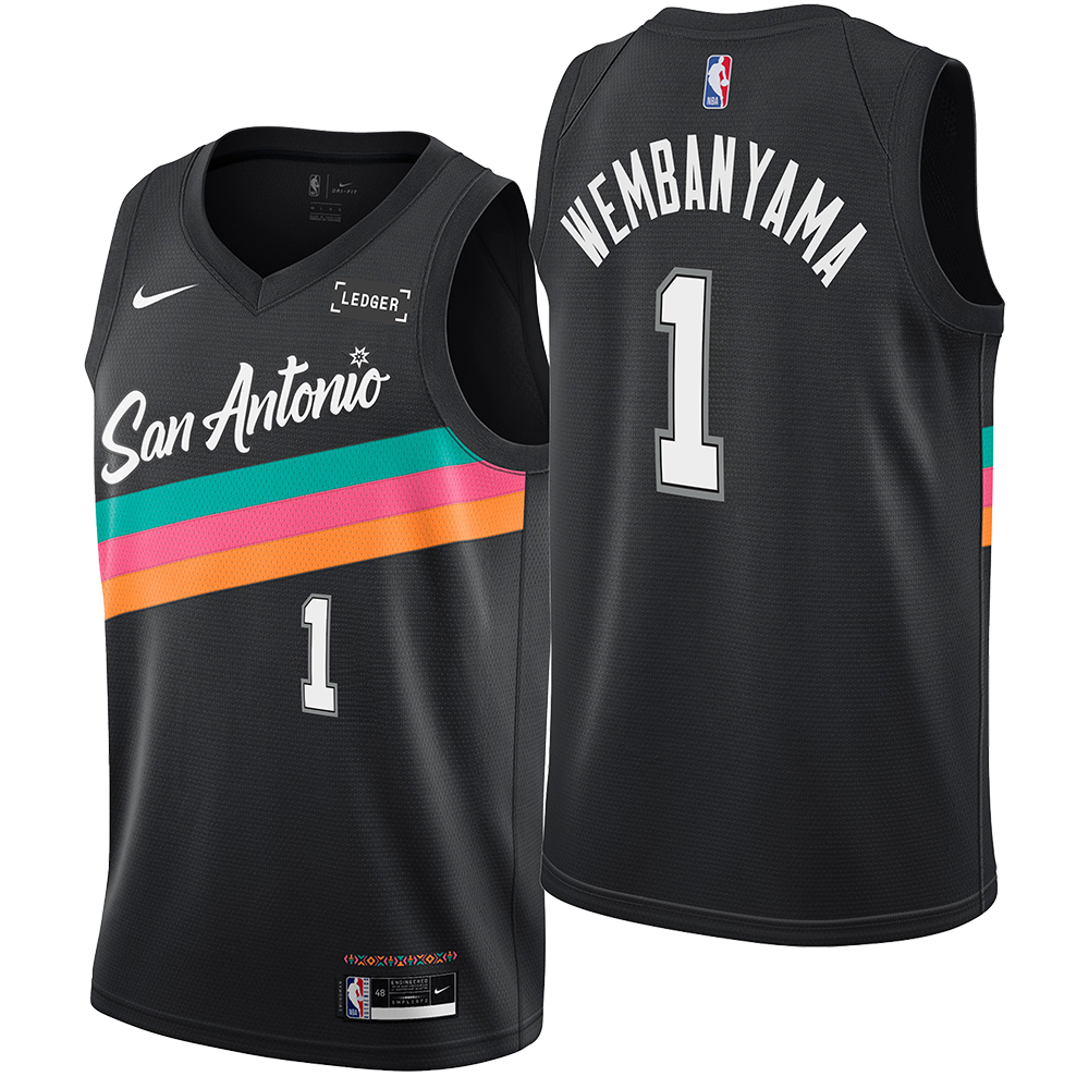 San Antonio Spurs Men's 2025-2026 City Edition #1 Victor Wembanyama Swingman Jersey - Black