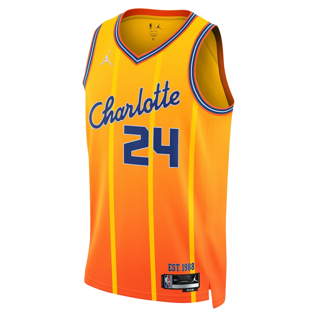 Brandon Miller Charlotte Hornets Jordan Brand 2025/26 City Edition Jersey - Orange