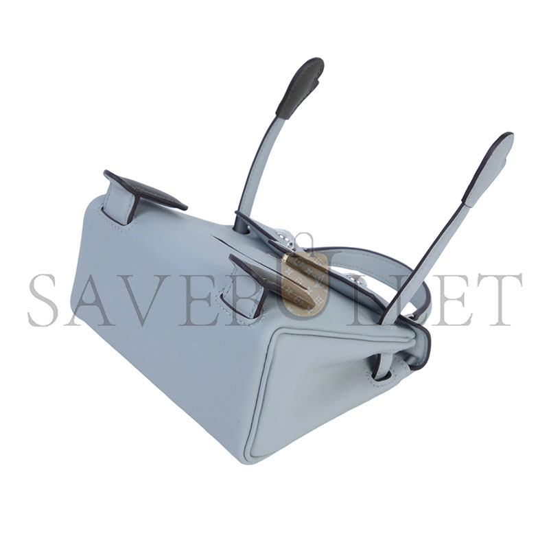 HERMÈS MASTER KELLY DOLL 8U IN GLACIER BLUE SWIFT LEATHER WITH SILVER HARDWARE (15*12*7cm)