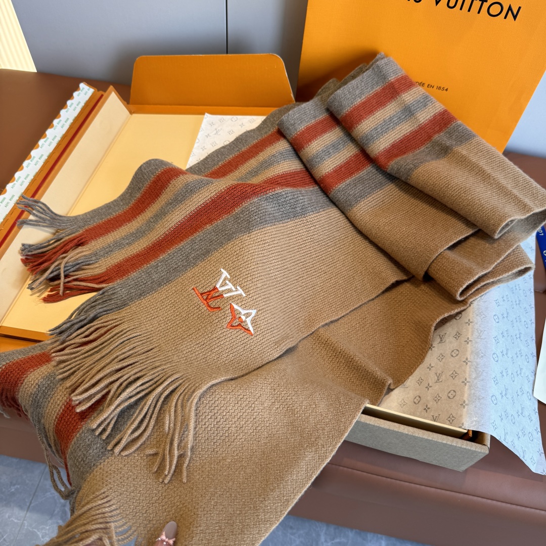 TOP Louis Vuitton LV Cashmere Scarf 28x180cm- 2 Color