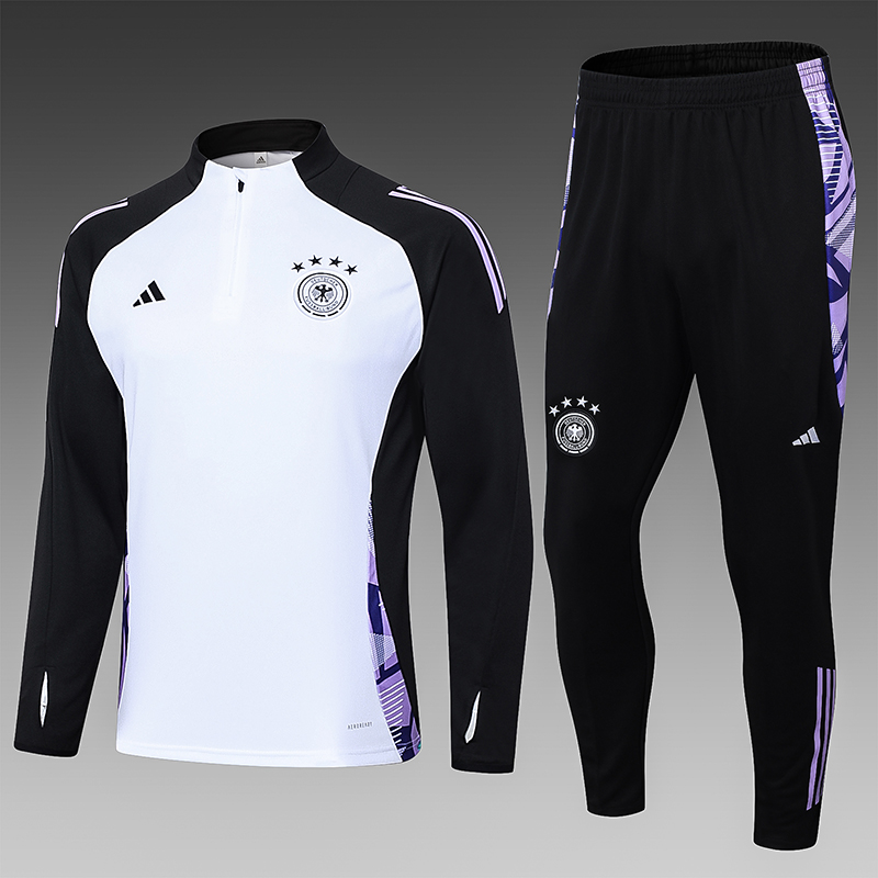 2024-25  Germany White   Football Half Pull Training Suit