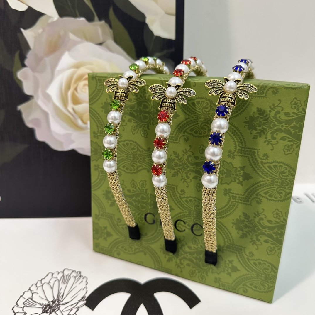 TOP GUCCI Bee Hardware Hair Hoop - 3 Colour