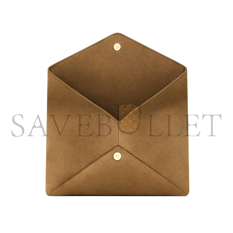 YSL CASSANDRE LARGE ENVELOPE POUCH IN SUEDE 7693071U80W3194 (29.5*18*4.5cm)