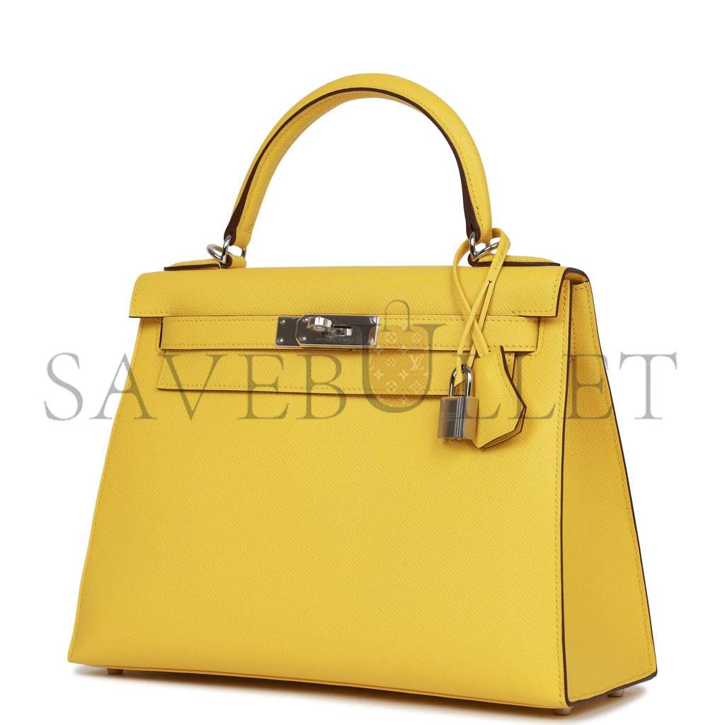 HERMES KELLY 28 JAUNE DE NAPLES EPSOM PALLADIUM HARDWARE (28*22*10cm)