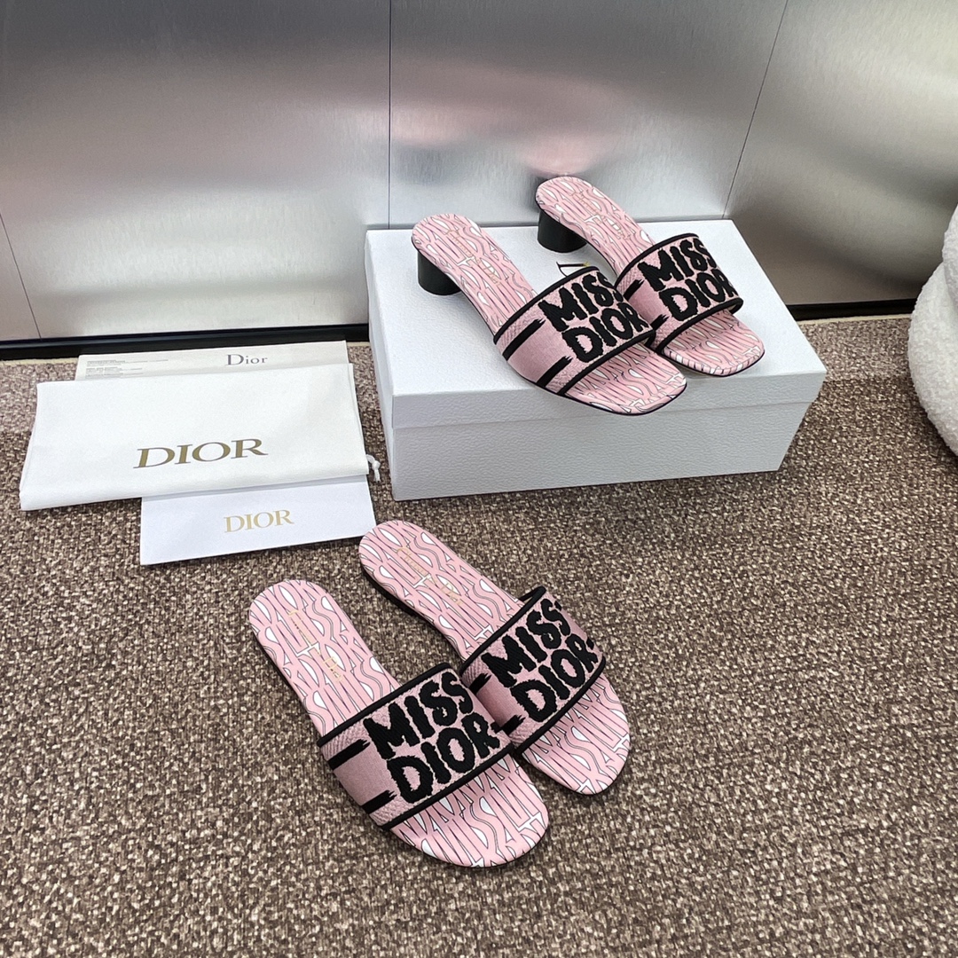 TOP Christian Dior MISS DIOR Flat/Low Heel Slippers - 3 Color