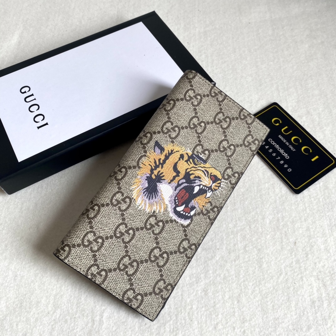 Gucci Unisex GG Supreme Printed Long Wallet（Replica）