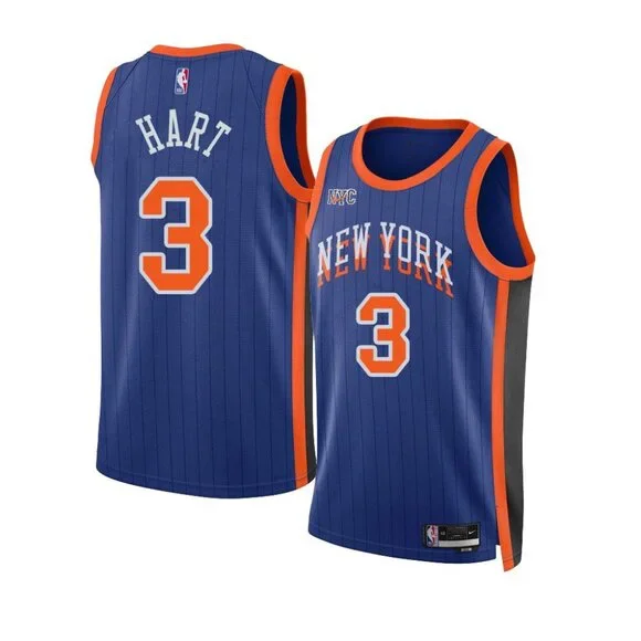 Josh Hart New York Knicks 24-25 Blue City Edition Jersey
