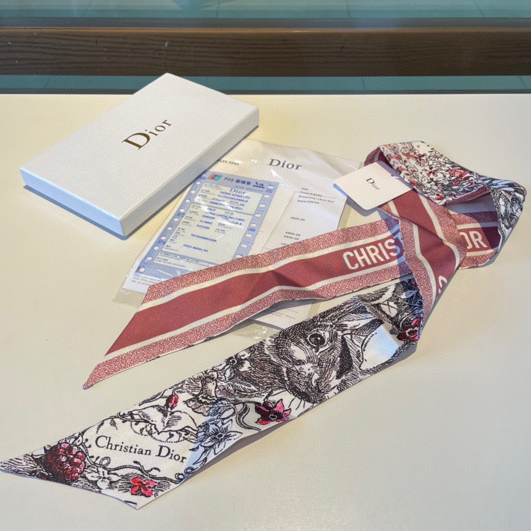 TOP Christian Dior Jardin Magique Tie Scarf