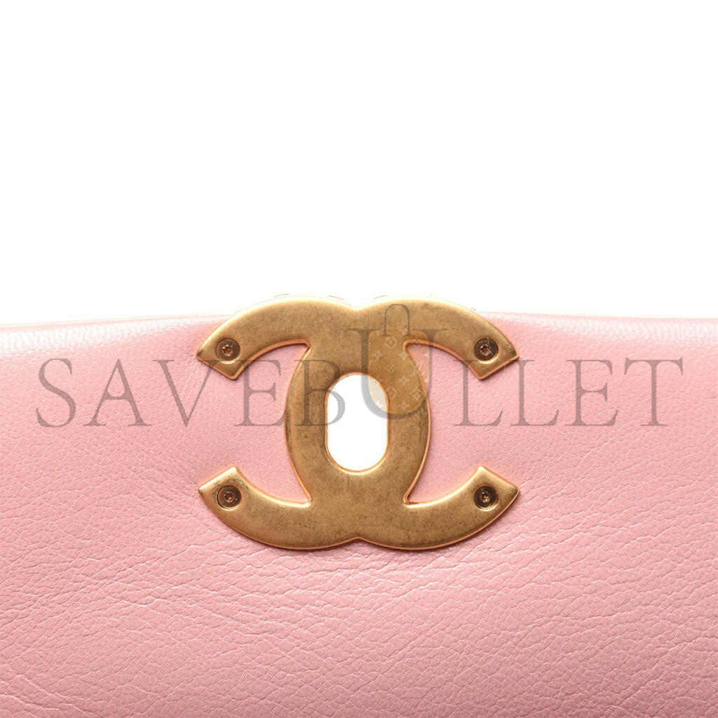 CHANEL QUILTED MEDIUM 19 FLAP LIGHT PINK (26*16*9cm)