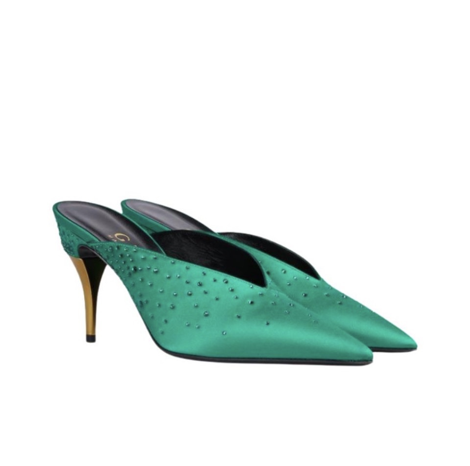 Gucci Pointed Toe High Heel Slippers Slide Sandal (Replica)