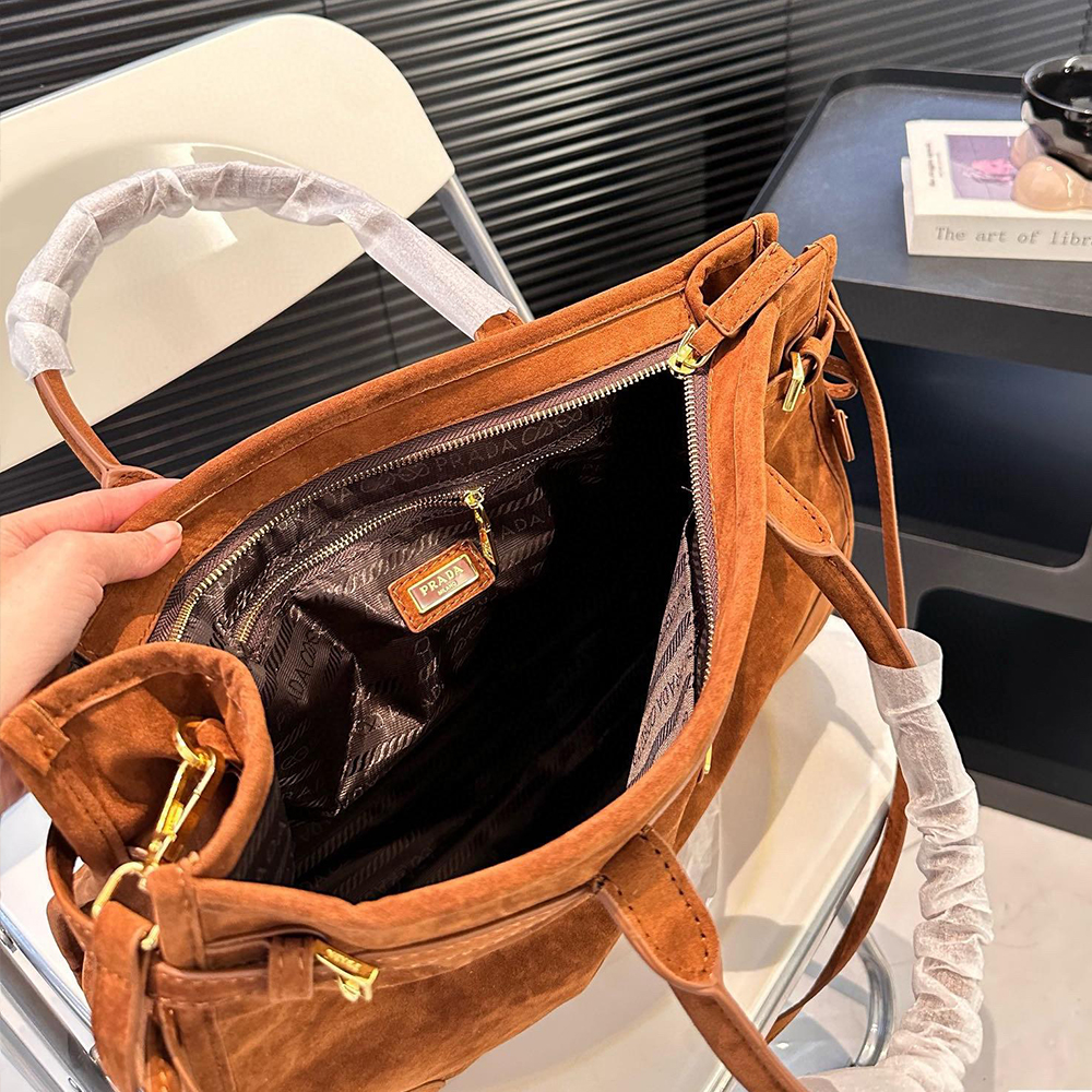 Prada Large suede handbag (Replica)
