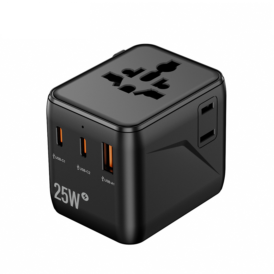 New PD 25W Gan Fast Charging Adapter International World Travel Plug Adapter Travel Wall Socket Fast Charger Gan Travel Adapter