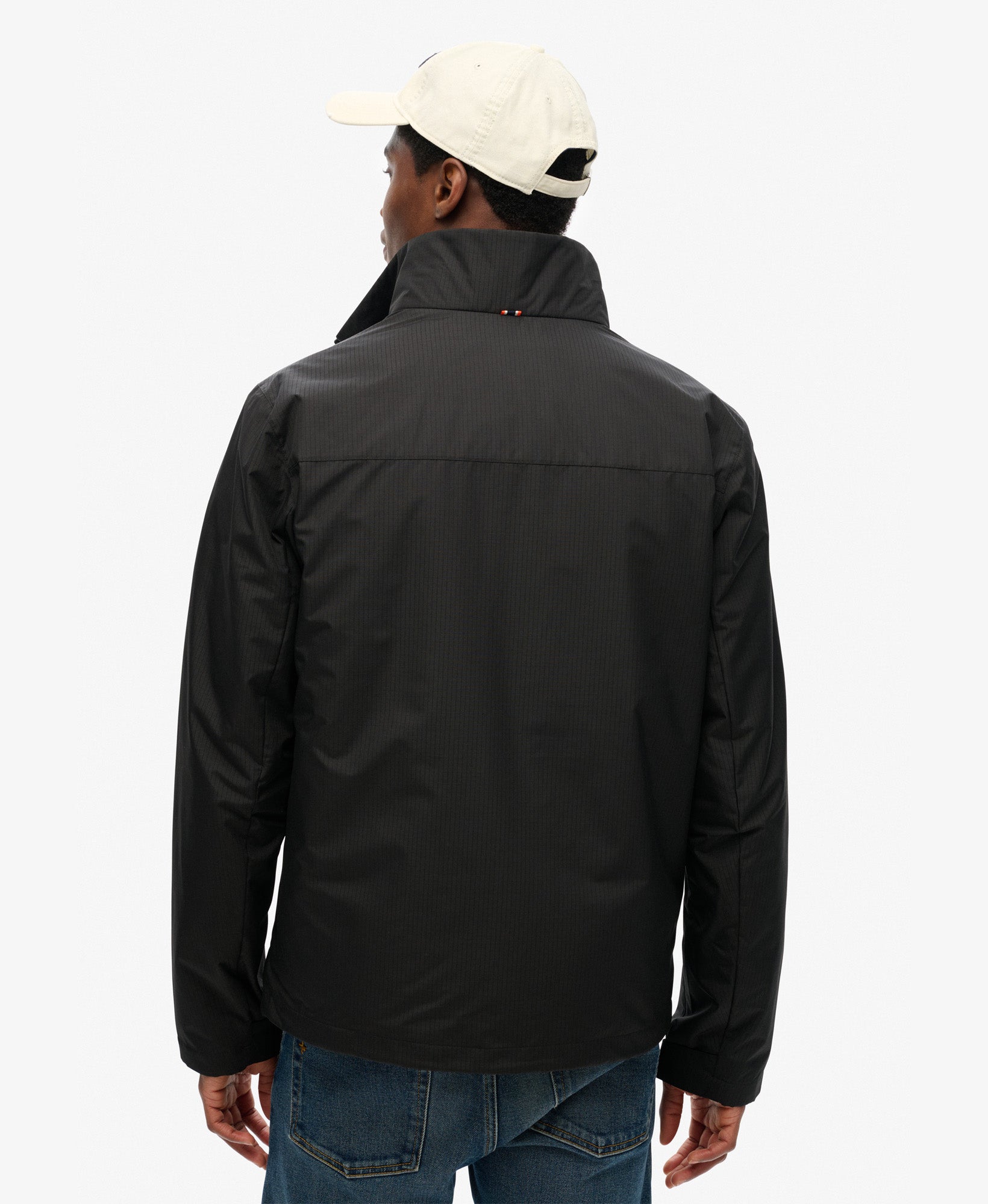 Non Hooded Logo Windbreaker | Jet Black