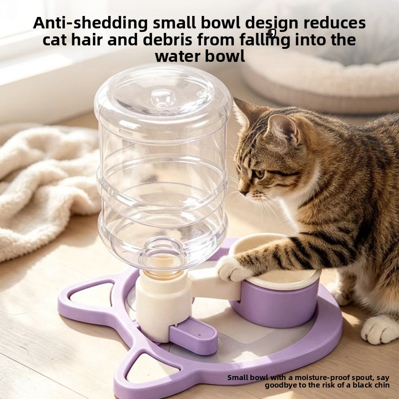 Automatic water dispenser for cats, suitable for small dogs, no electricity required, portable pet bowl - PawPro UK