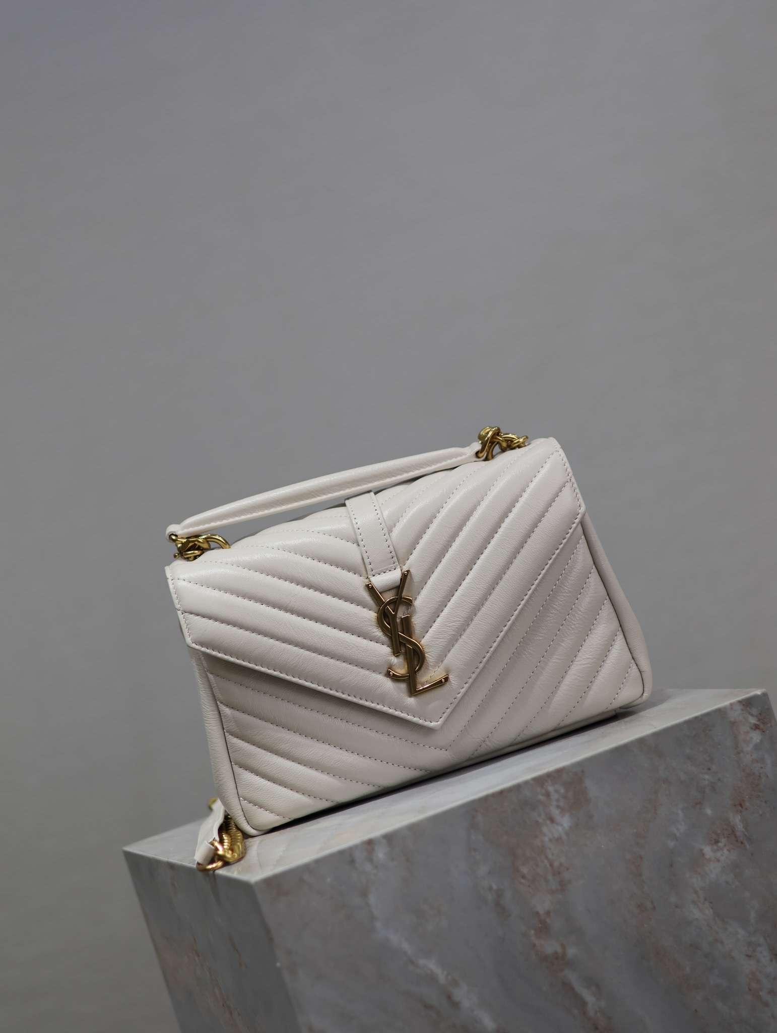 TOP Yves Saint Laurent YSL College Bag Medium 24X17X6.5cm - 6 Color&GHW