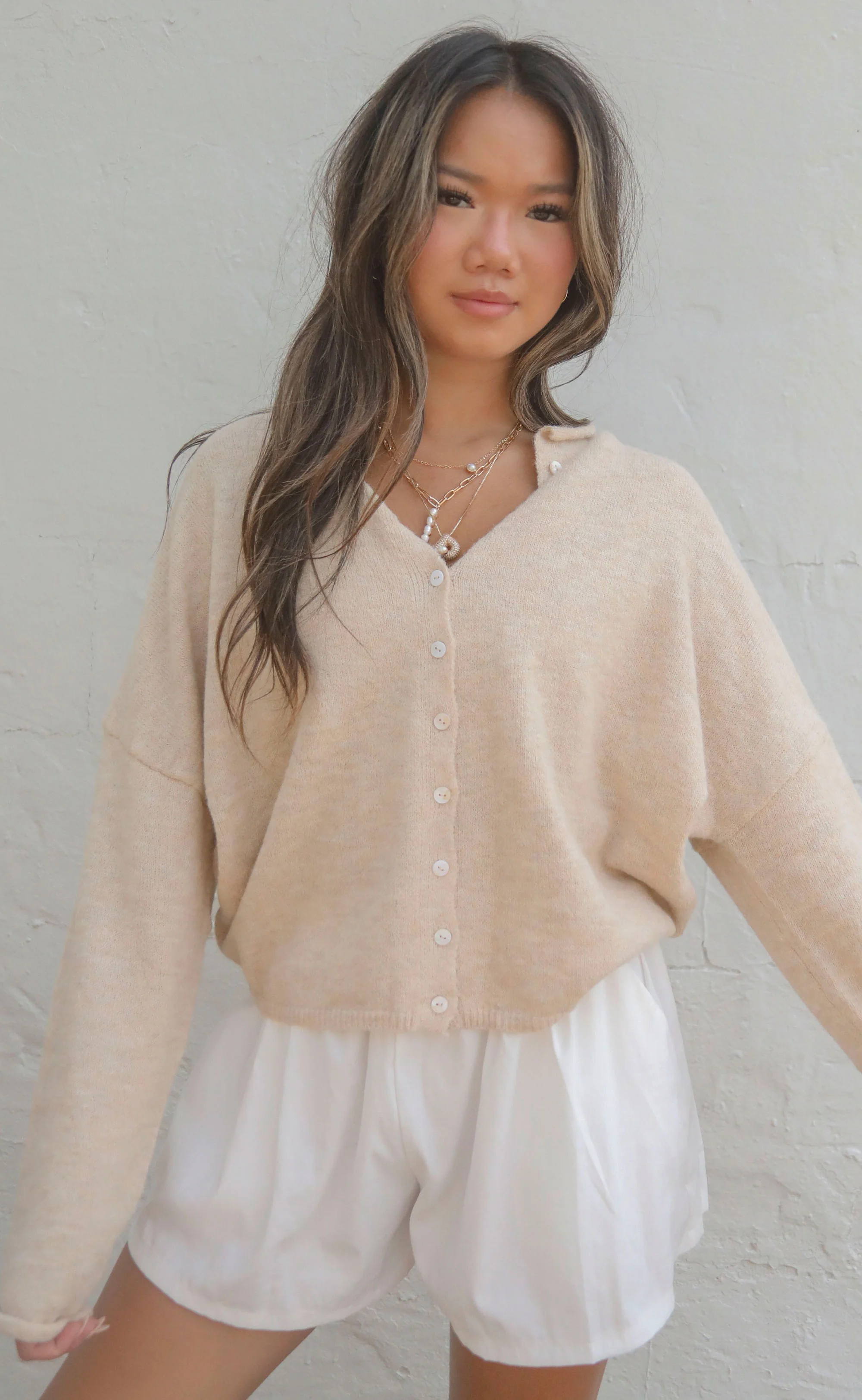 beat of your heart cardigan - natural