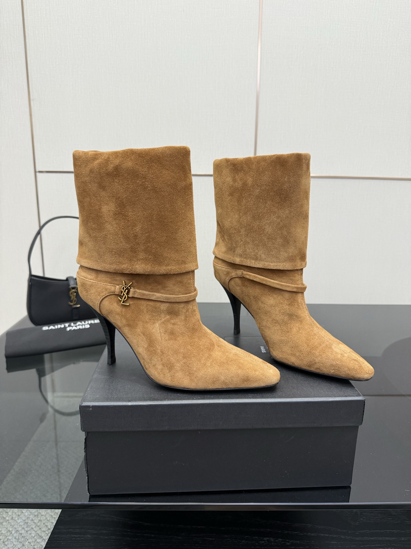 TOP Yves Saint Laurent YSL Ankle Boots Suede Leather - 3 Colors