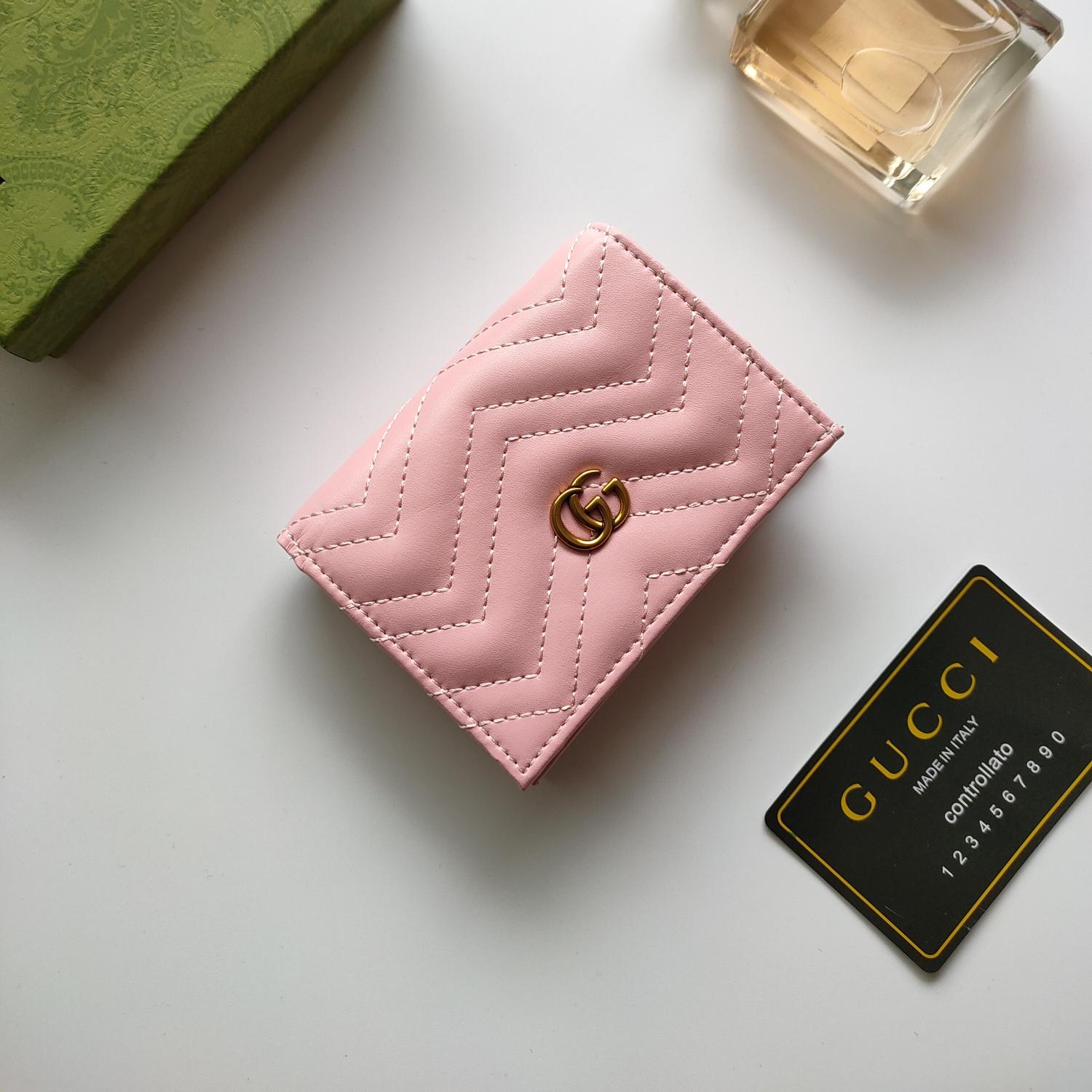 Gucci Unisex GG Marmont Card Case Wallet Double G（Replica）