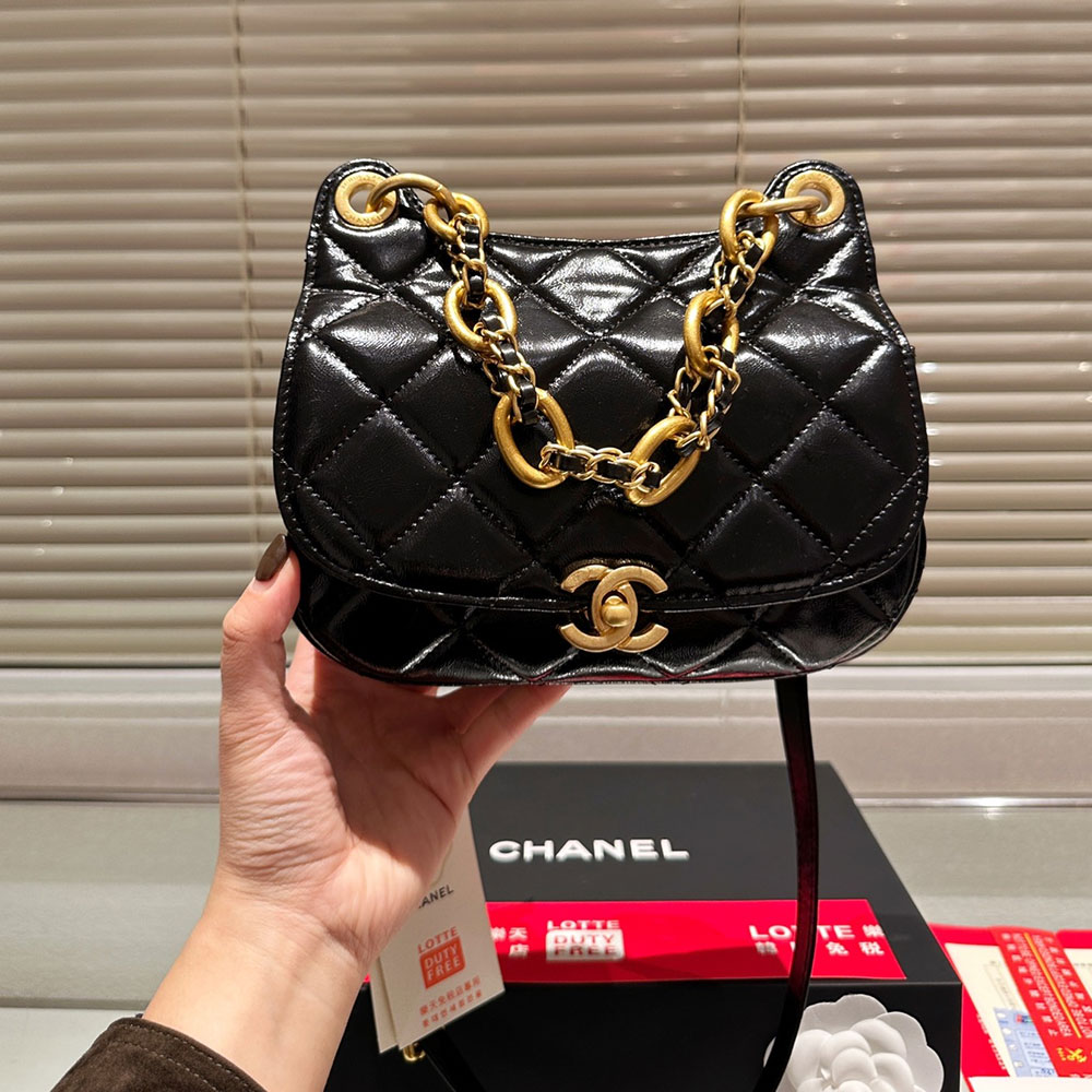 Chanel Small CC Crumpled Calfskin Wavy Hobo crossbody bag  (Perfect Replica）