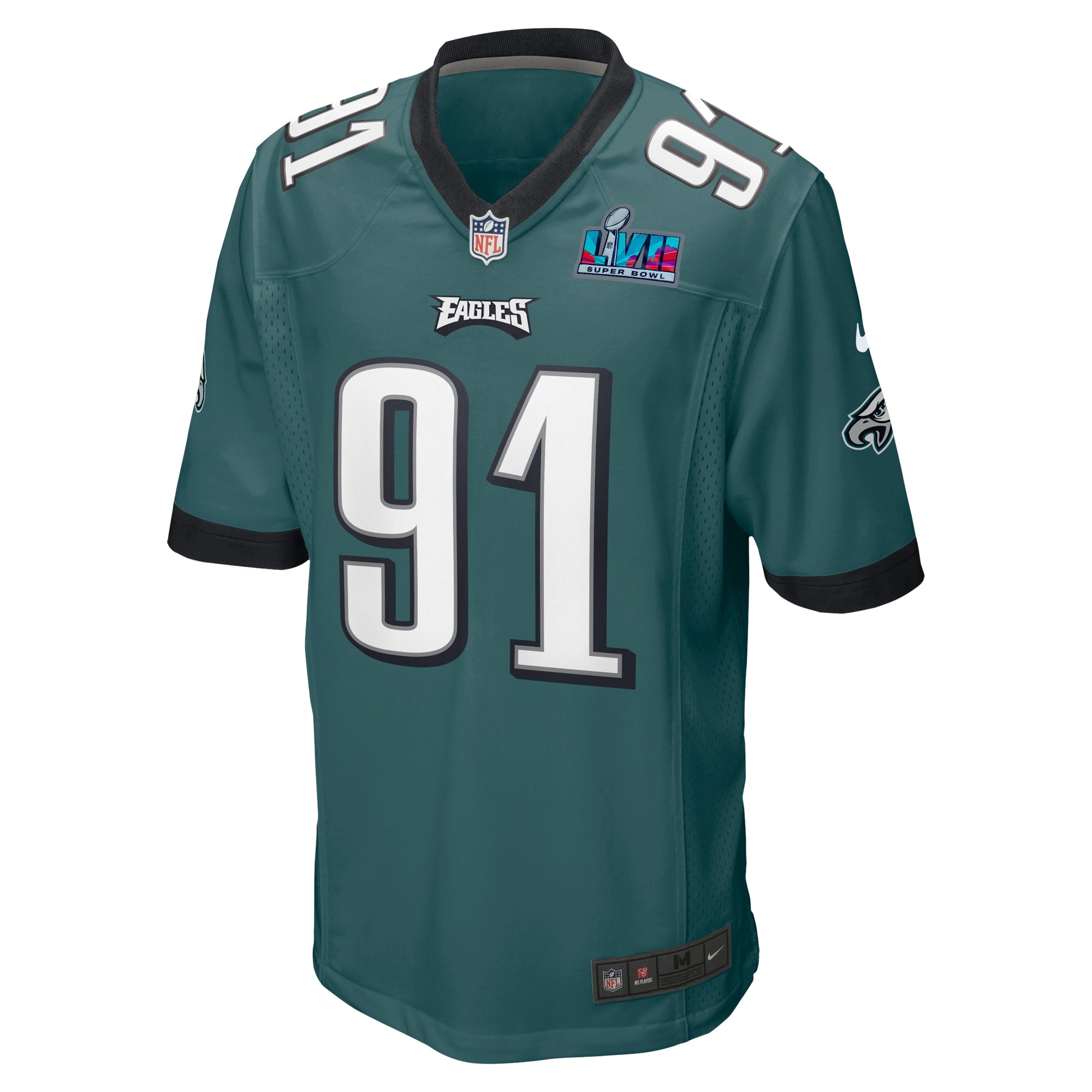 Fletcher Cox Philadelphia Eagles  Super Bowl LVII Patch Game Jersey - Midnight Green