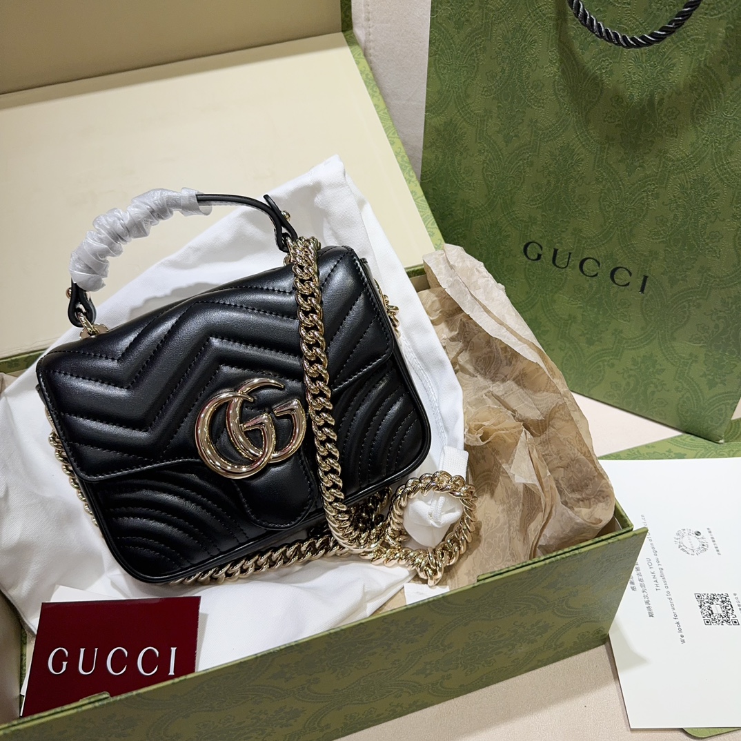 TOP GUCCI GG Marmont Mini Top Handle Bag 17×13×6 cm - 3 Colors