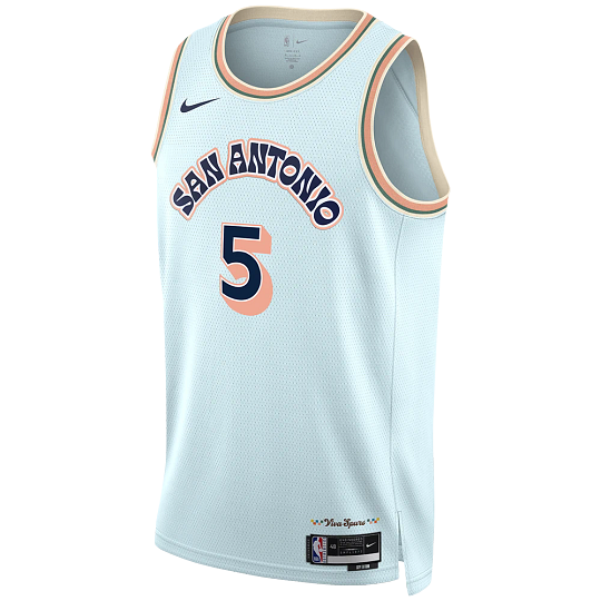 San Antonio Spurs Stephon Castle Light Blue 2024/25 Swingman Jersey - City Edition