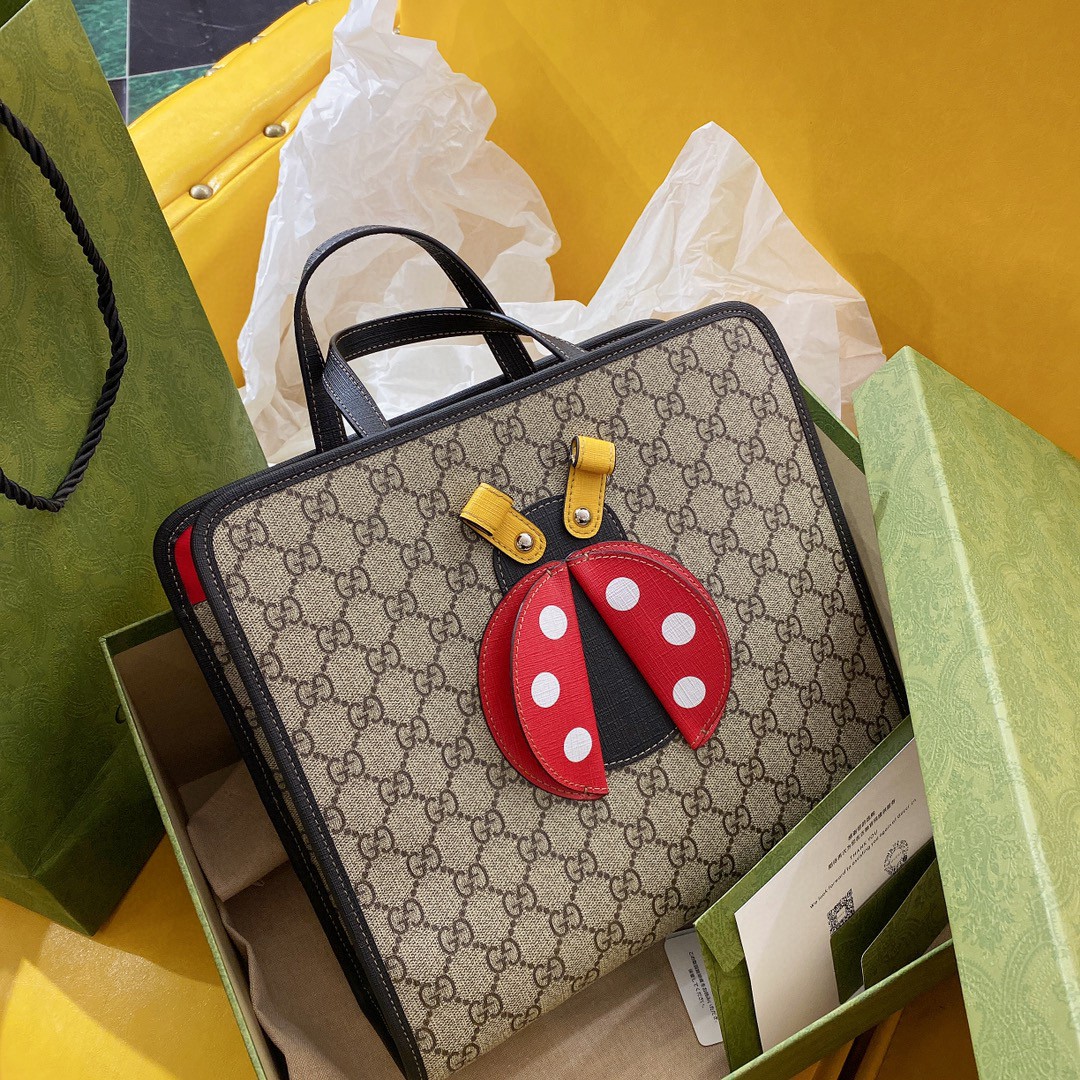 TOP GUCCI Tote Kids Bag 11x20x16.5cm/28x25x11cm - Brown