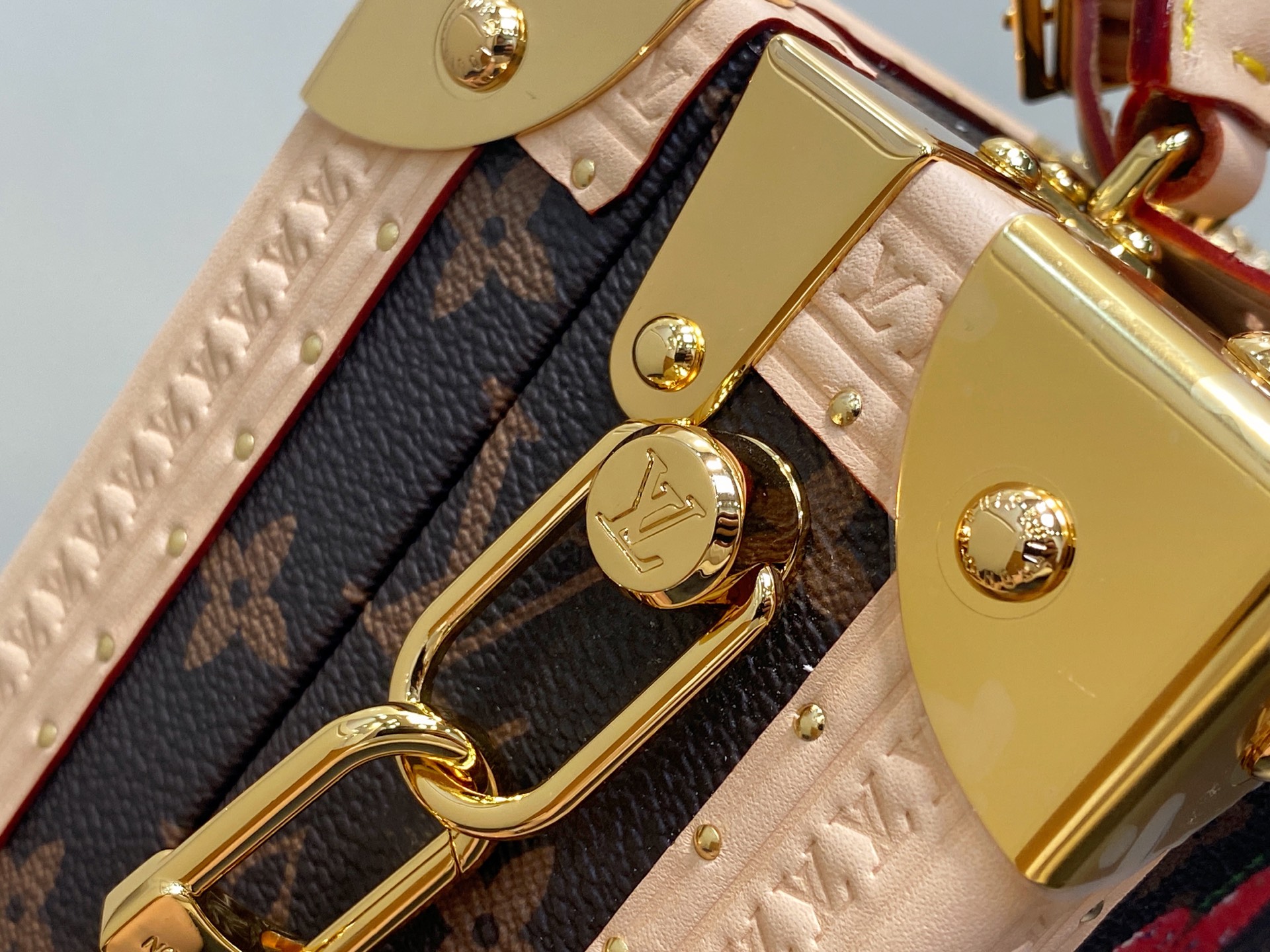 TOP Louis Vuitton LV Mini Square Trunk Cherry Box Bag 17x8x17cm - Brown