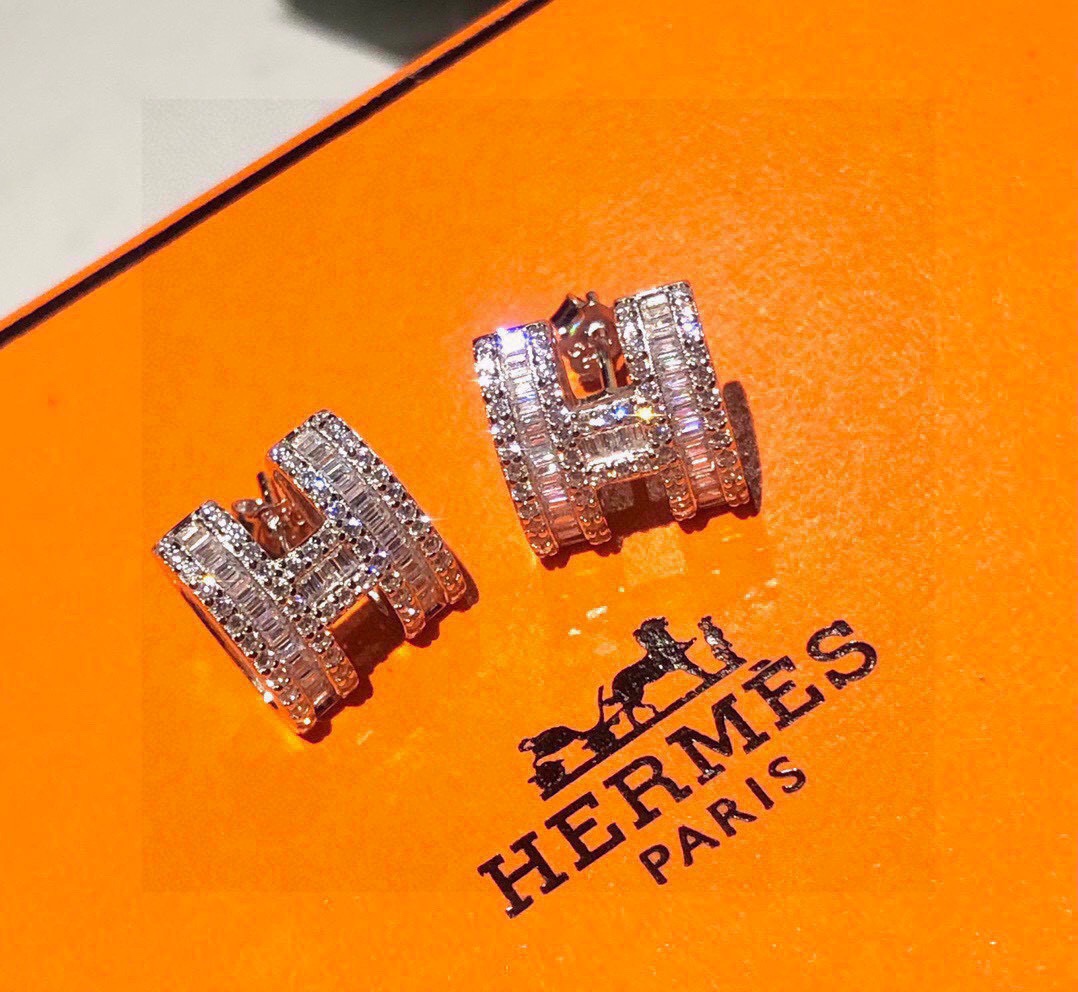 TOP HERMES Diamond H Earring