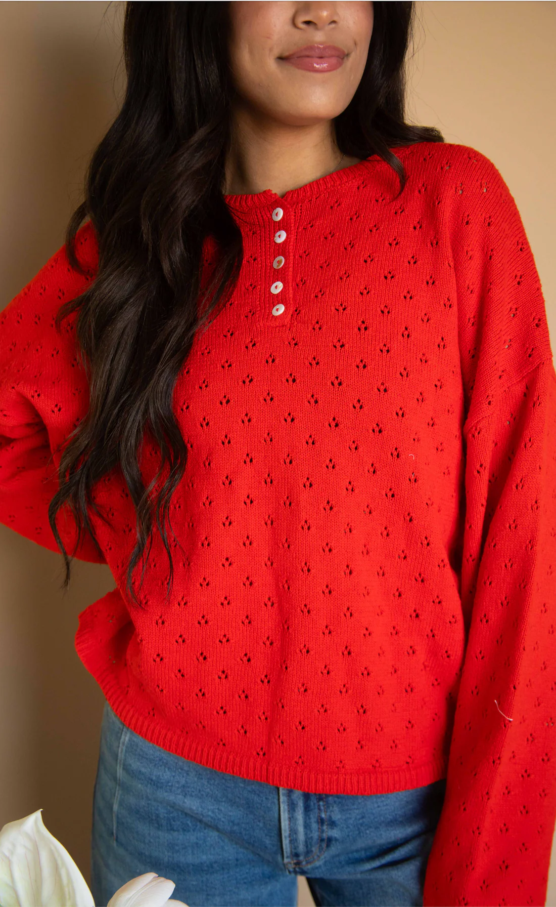 looking good eyelet sweater