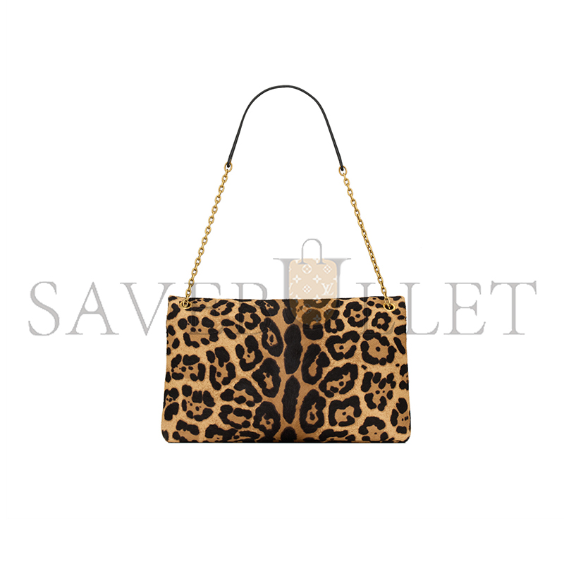 YSL CASSANDRE LARGE POUCH ON CHAIN IN PONY HAIR LEATHER 853610AAFQT2499 (29.5*18*5cm)