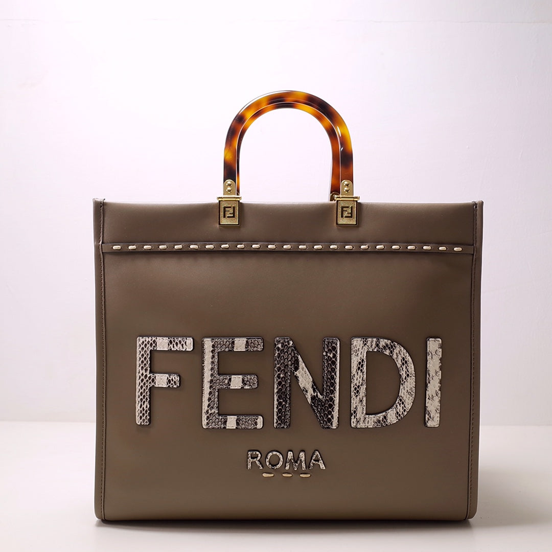 TOP FENDI FENDI Sunshine Roma F Medium Tote Bag - Light Brown